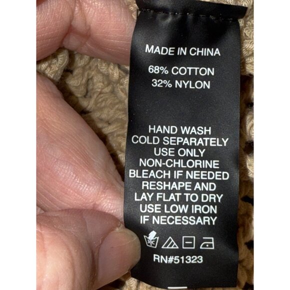 Vince Camuto Womens Beige Knit Short Sleeve Sweater Top Size M - Picture 6 of 6